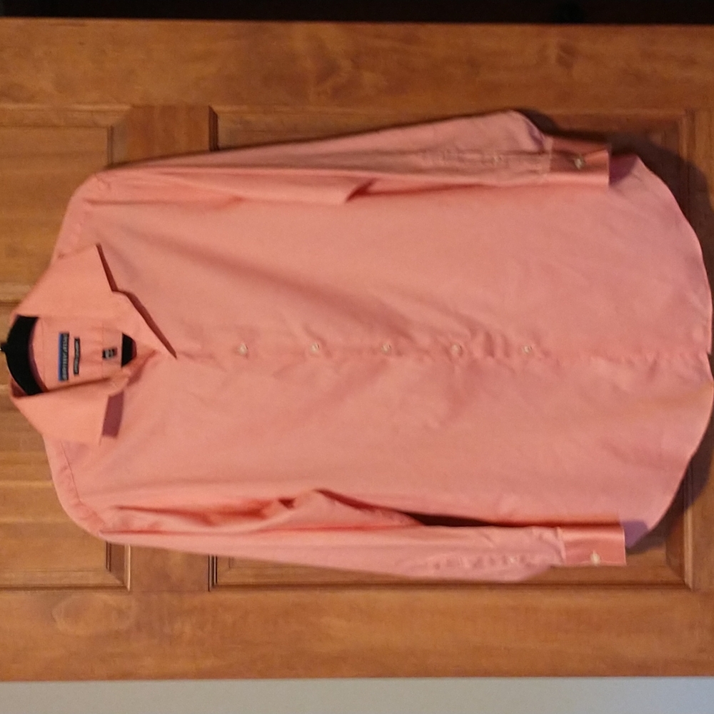 Geoffrey Beene men's size 15 cotton blend button down shirt fitted no iron